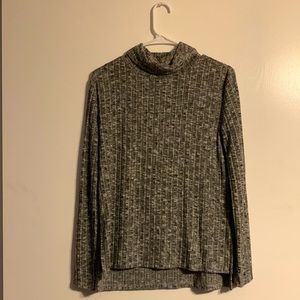 Cloudchaser Grey Cotton Low/High Turtleneck